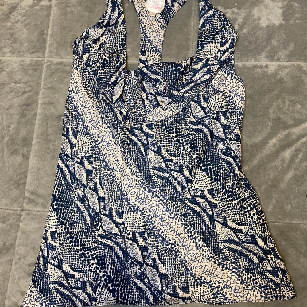 $260 Parker Sleeveless Animal print Top Blouse Size XS